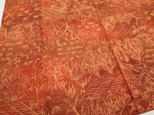 平和屋着物■上質な小紋 風景文 正絹 逸品 CABH1056ou