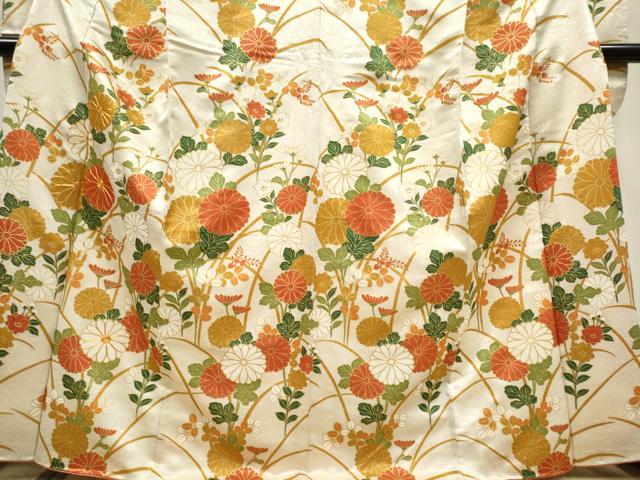 平和屋着物■豪華振袖 駒刺繍 草花文 金彩 正絹 逸品 CABH1058ou