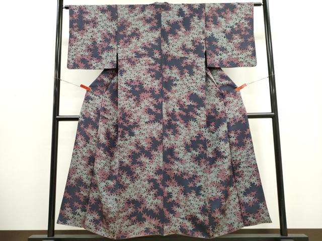 平和屋着物■上質な小紋 楓文 正絹 逸品 CABH1067ou