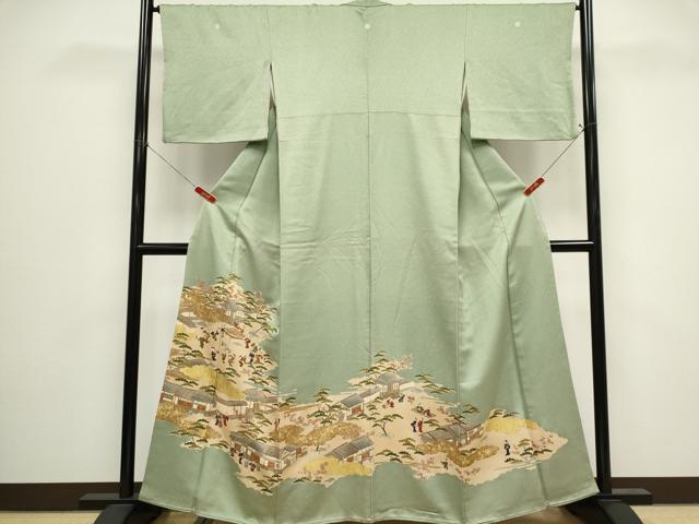 平和屋着物■豪華色留 駒刺繍 人物風景文 金彩 正絹 逸品 CABH1057ou