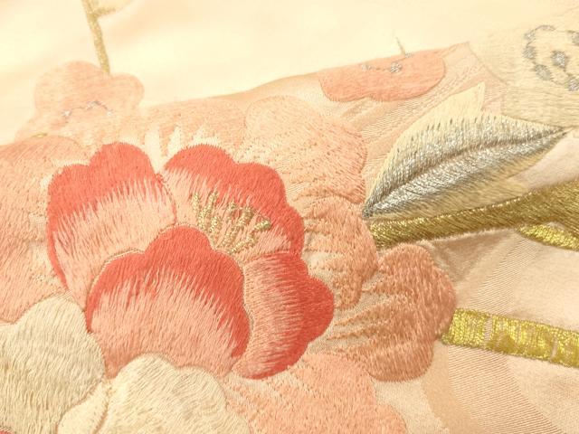 平和屋着物■豪華振袖 総刺繍 御所車花文 暈し染め 金銀糸 正絹 逸品 DABG7097zy