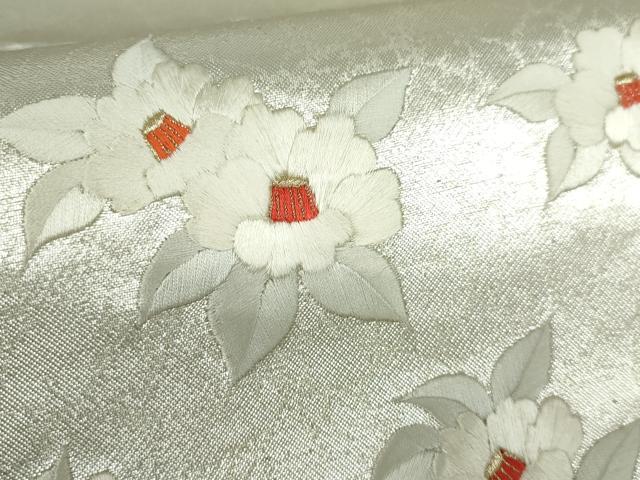 平和屋着物◎太鼓柄 京袋帯 総刺繍 椿 金銀糸 正絹 逸品 DABF0336ea