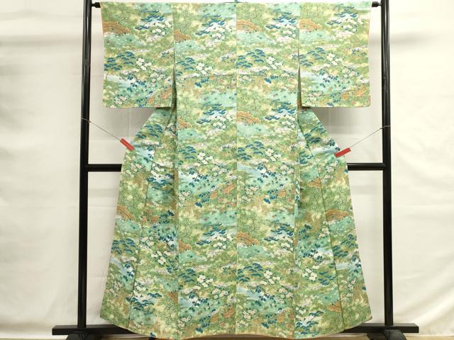 平和屋着物■上質な小紋 手描き 枝花文 正絹 逸品 DABG6783cd