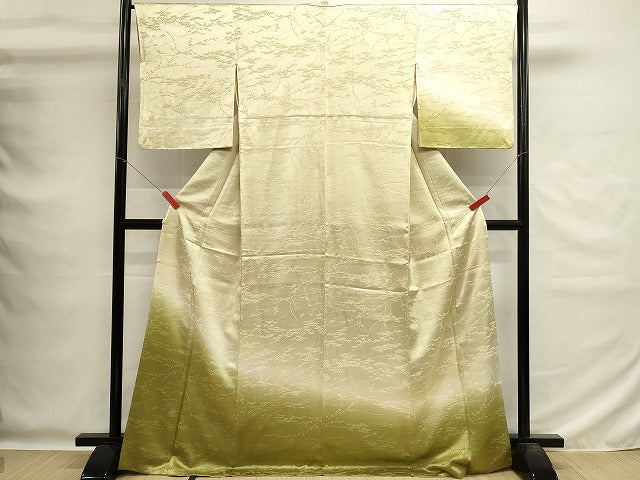 平和屋着物■訪問着 草花文 暈し染め ロング丈 正絹 逸品 DABG6772qa