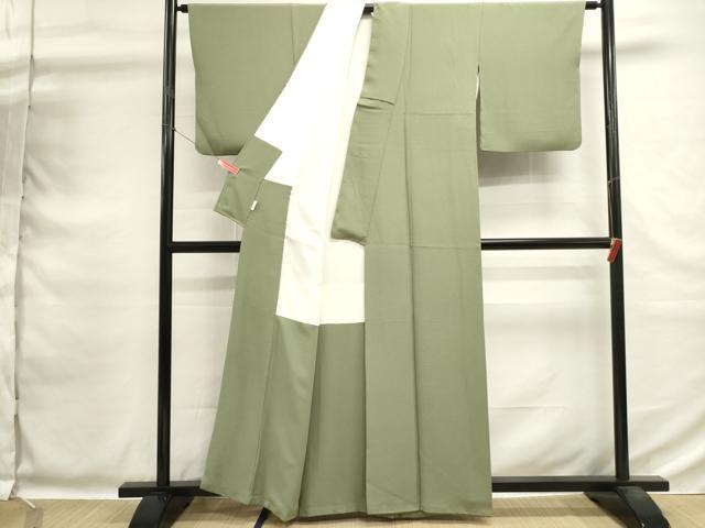 平和屋着物■伝統工芸士 加賀友禅作家 吉田淳子 色無地 柳茶色 正絹 逸品 DABG6825cd
