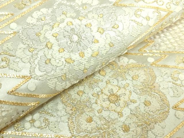 平和屋本店●極上 中国三大刺繍 スワトウ刺繍 汕頭刺繍 総刺繍 袋帯 松皮菱花文 金銀糸 逸品 DZAB7585kh6