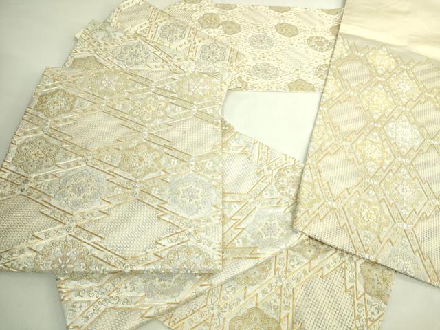 平和屋本店●極上 中国三大刺繍 スワトウ刺繍 汕頭刺繍 総刺繍 袋帯 松皮菱花文 金銀糸 逸品 DZAB7585kh6