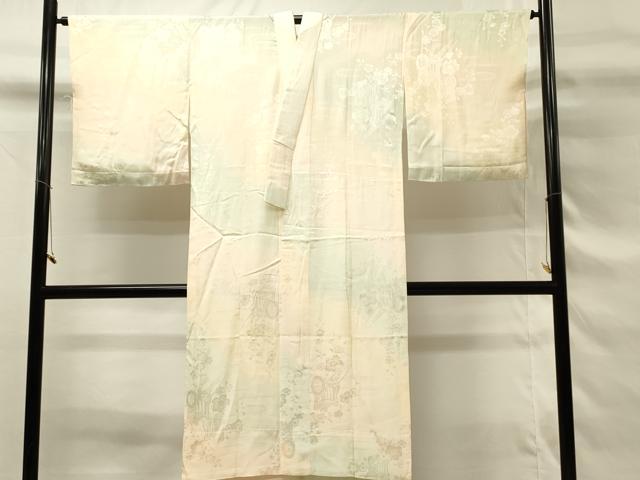 平和屋着物■長襦袢 無双仕立て 御所車花文 暈し染め やまと誂製 正絹 逸品 DABG4187qp