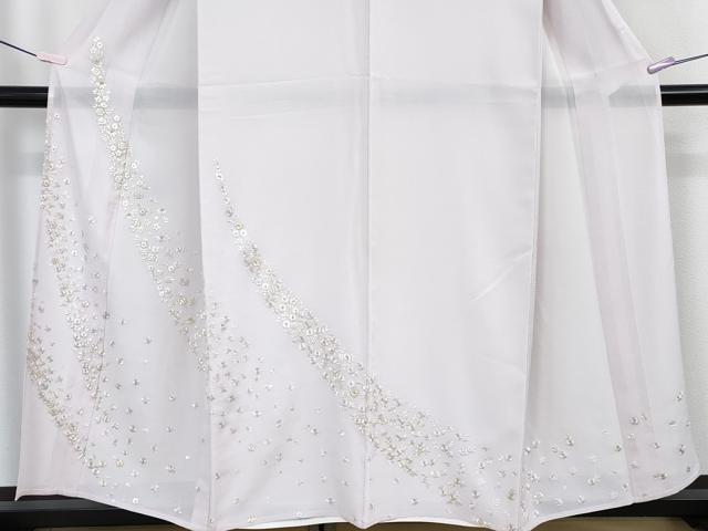 平和屋本店*極上 夏物 訪問着 総手刺繍 絽 舞花文 淡紅藤色地 金糸 逸品 DZAB4019kh6