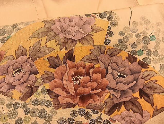 平和屋着物●訪問着 地紙花文 金彩 正絹 逸品 BAAX2916hv