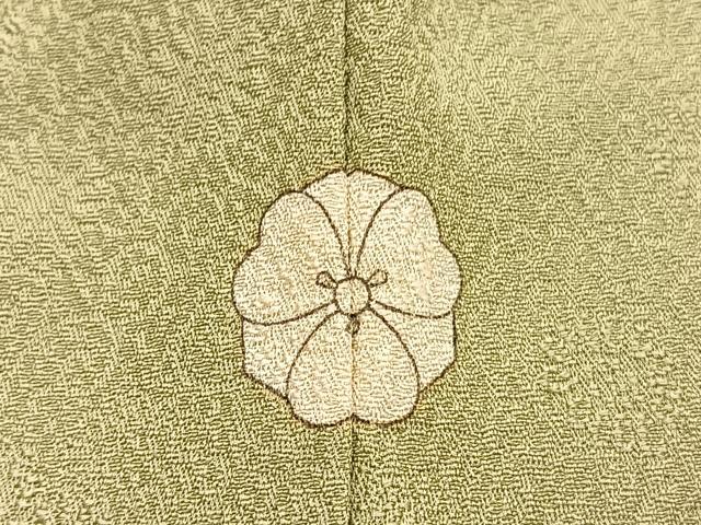 平和屋着物●上質な色無地 作家物 花唐草地紋 木蘭色 正絹 逸品 BAAX2856hv