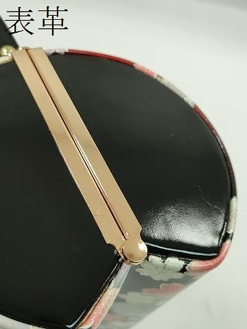 平和屋着物▼和装小物 和装バッグ ハンドバッグ 舞桜文 赤×黒 振袖 銀彩 逸品 CABH2171ju