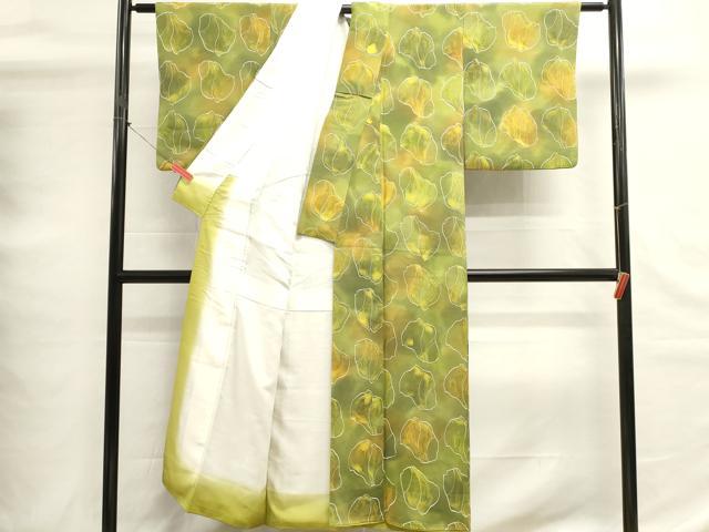 平和屋着物■上質な小紋 手描き 舞葉文 暈し染め 正絹 逸品 DABG6840cd