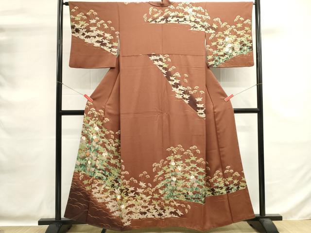 平和屋着物■訪問着 草花文 暈し染め 金彩 正絹 逸品 DABG6852cd