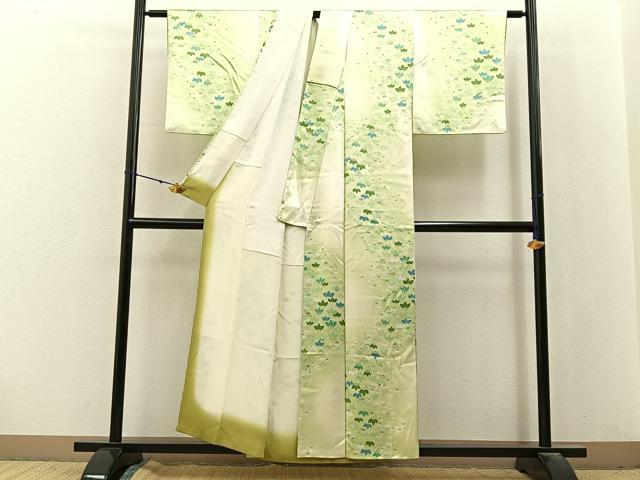 平和屋着物■上質な小紋 桐 暈し染め 正絹 逸品 BAAX6584hj