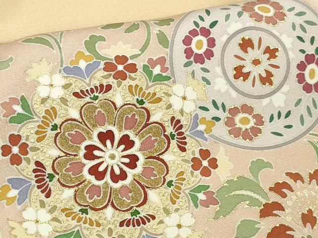 平和屋本店●極上 創業460年・千總 訪問着 駒刺繍 道長正倉院花文 浅黄色地 暈し染め 大丸扱い 逸品 DZAB4004kh6