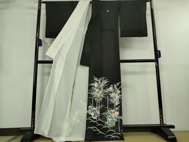平和屋本店*希少 夏物 創業460年・千總 黒留袖 絽 竹垣花文 金糸 ?島屋扱い 逸品 DZAB3459kh6