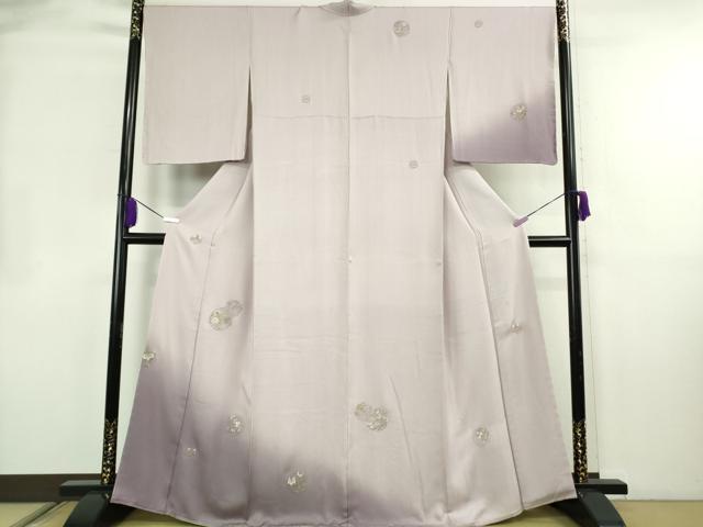 平和屋本店●極上 山口美術織物 皇室 伊勢神宮御用 西陣織 訪問着 総刺繍 吉祥花丸文 牡丹鼠色地 暈し染め 金銀糸 逸品 DZAB6340kh6