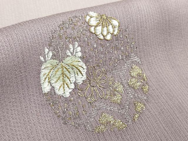 平和屋本店●極上 山口美術織物 皇室 伊勢神宮御用 西陣織 訪問着 総刺繍 吉祥花丸文 牡丹鼠色地 暈し染め 金銀糸 逸品 DZAB6340kh6