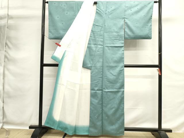 平和屋着物■上質な小紋 草葉文 浅縹色 正絹 逸品 DABG6893cd