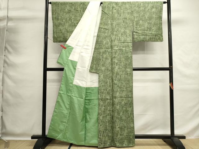 平和屋着物■上質な紬 手描き 抽象文様 正絹 逸品 DABG6921cd