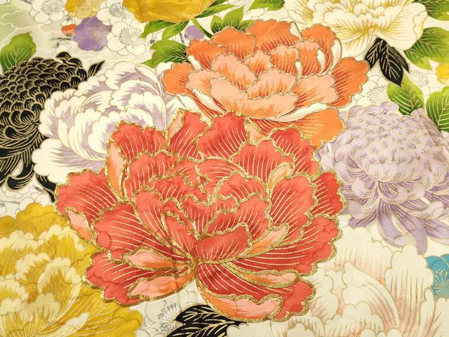 平和屋着物■豪華振袖 駒刺繍 亀甲花文 牡丹 暈し染め 金彩 正絹 逸品 DABG6908cd