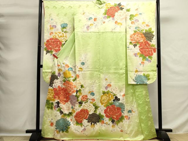 平和屋着物■豪華振袖 駒刺繍 亀甲花文 牡丹 暈し染め 金彩 正絹 逸品 DABG6908cd