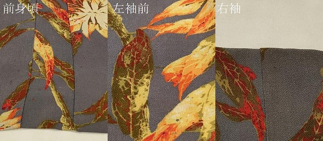 平和屋着物∞長羽織 枝花文 鬼しぼ縮緬 正絹 逸品 CABH6992in