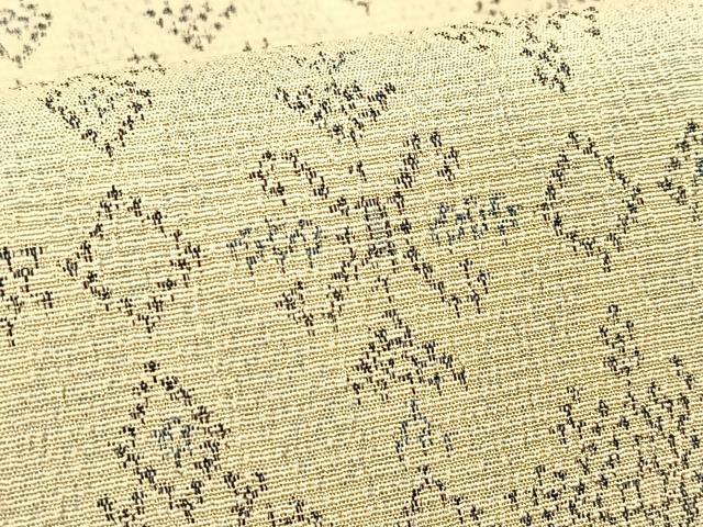 平和屋着物▽本塩沢 単衣 幾何学文様 正絹 逸品 BAAX3579yc
