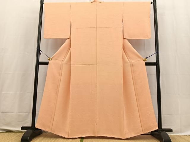 平和屋着物■上質な色無地 流水地紋 赤香色 正絹 逸品 BAAX3622yc