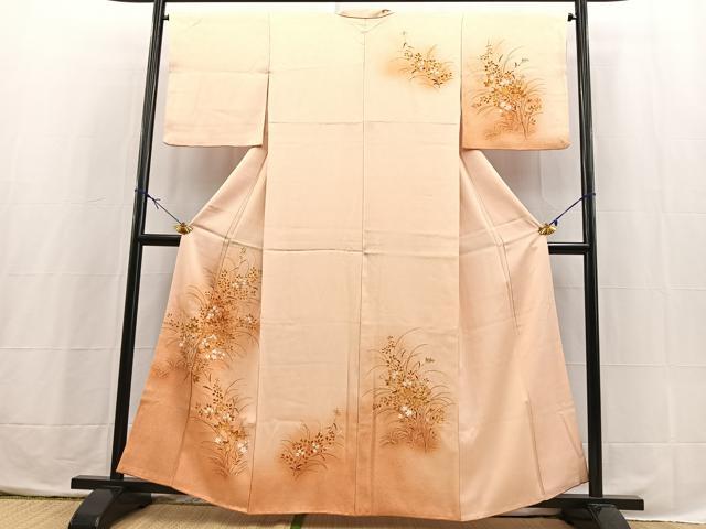 平和屋着物■訪問着 秋草文 暈し染め 正絹 逸品 BAAX3790yc