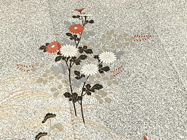 平和屋着物■訪問着 秋草文 たたき染め 金彩 正絹 逸品 BAAX3795yc