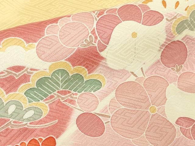 平和屋本店●極上 創業460年・千總 振袖・長襦袢(無双仕立て・半衿刺繍)セット 駒刺繍 御所車花文 金彩 逸品 DZAB8509kh6