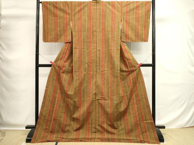 平和屋着物■上質な紬 間道 ロング丈 正絹 逸品 未使用 DABG6963cd