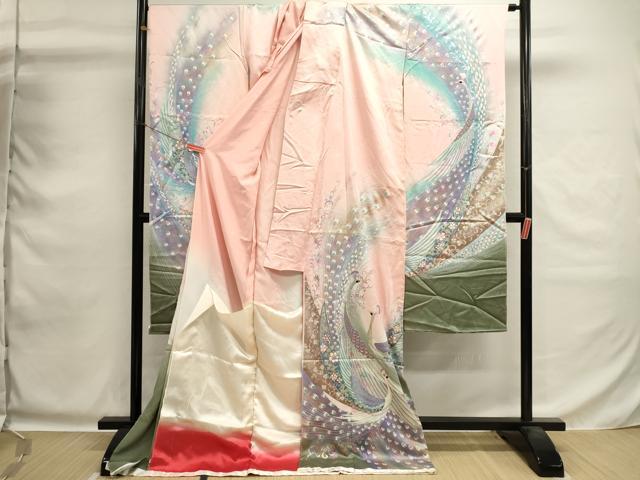 平和屋着物■豪華振袖 孔雀羽文 暈し染め 金銀彩 仮絵羽 逸品 未使用 DABG6961cd