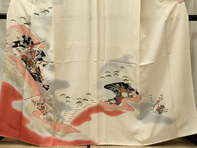 平和屋着物■訪問着 几帳草花文 暈し染め 金彩 正絹 逸品 未使用 CABI1612oy
