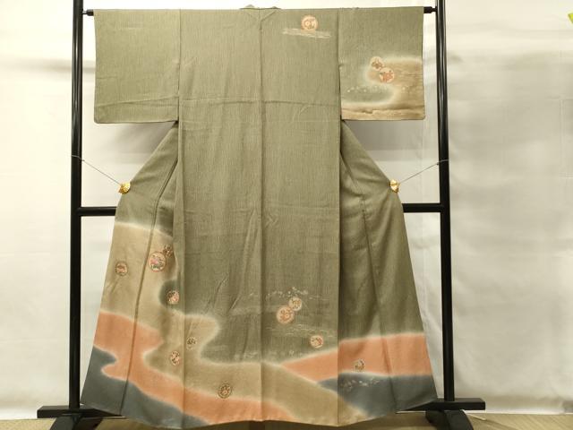 平和屋着物■訪問着 刺繍 花丸文 暈し染め 金彩 正絹 逸品 DABG4275qp