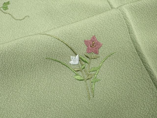 平和屋着物▼訪問着 総刺繍 飾花文 金糸 正絹 逸品 DABG5319fe