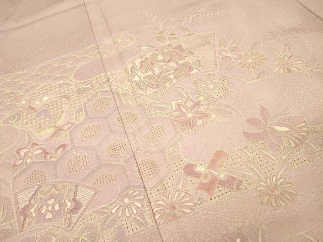 平和屋着物▼中国三大刺繍 スワトウ刺繍 汕頭刺繍 総刺繍 訪問着 吉祥霞地紙花文 暈し染 正絹 逸品 DABG5314fe