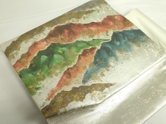 平和屋着物◎つけ帯 重ね山 金銀糸 引箔 正絹 逸品 DABH0080op
