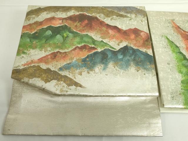平和屋着物◎つけ帯 重ね山 金銀糸 引箔 正絹 逸品 DABH0080op