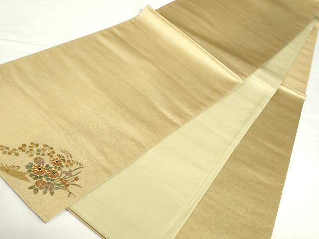平和屋着物◎六通柄袋帯 螺鈿 霞文 引箔 ワンポイント 正絹 逸品 DABH0104op