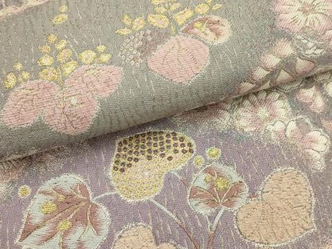 平和屋着物●六通柄袋帯 唐織 葵文辻が花 金糸 やまと誂製 正絹 逸品 AABJ2163sx