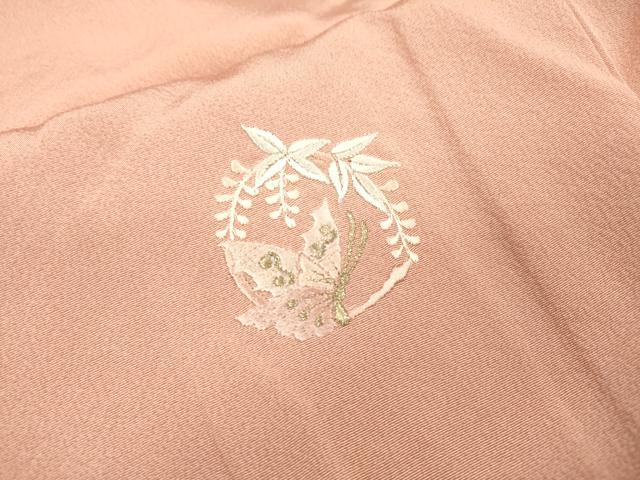 平和屋着物▽訪問着 単衣 総刺繍 舞蝶花丸文 金糸 正絹 逸品 DABG5538fe