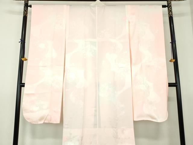 平和屋着物●振袖用長襦袢 無双仕立て 半衿刺繍 花籠地紋 暈し染め 正絹 逸品 DABG8211ps