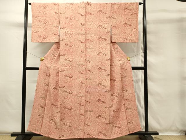 平和屋着物■上質な小紋 型染め 雲取り花文 正絹 逸品 DABG4474qp