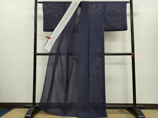 平和屋着物*夏物 色無地 絽 黒紅色 洗える着物 CABH7848ze