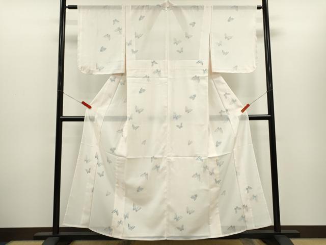 平和屋着物*夏物 小紋 絽 舞蝶文 洗える着物 CABH7846ze