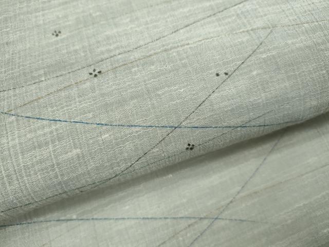 平和屋着物*夏物 小紋 紗 芝草花文 洗える着物 CABH7851ze