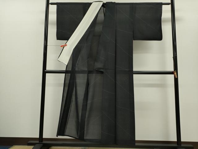 平和屋着物*夏物 紗紬 斜線文 正絹 逸品 CABH7858ze